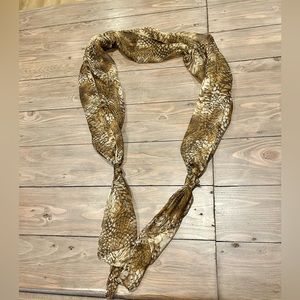 Scarf, gold and brown,